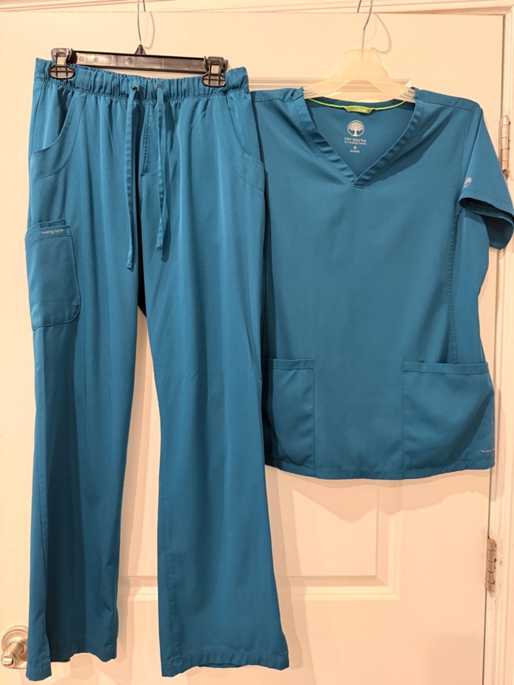 Healing hands teal scrub set size medium